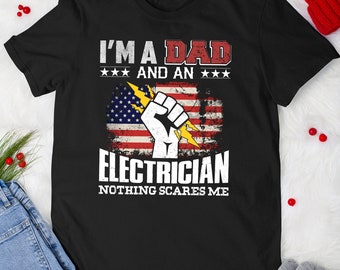 Vatertags-T-Shirt Patriotisches Elektriker-Vati-amerikanisches Flaggen-T-Shirt für Männer 4. Juli