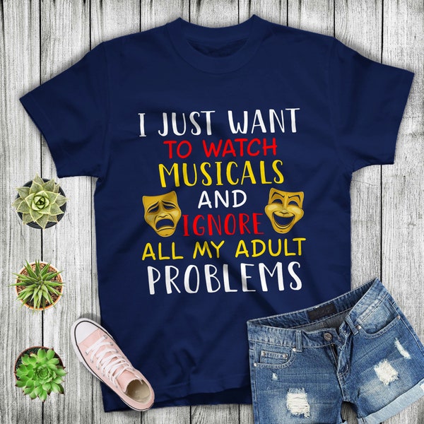 Christmas Tshirt Theatre Lovers I Just Want To Watch Musicals T-shirt For Men Women