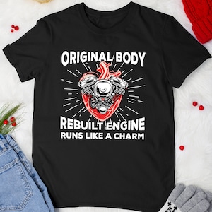 Heart Surgery Tshirt Funny Open Heart Original Body Rebuilt Engine Surgery Recovery T-shirt For Men Women