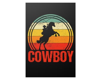 Retro Cowboy Poster Rodeo Western Country Horseback Riding Cowboy Wall Art Print Poster Home Decor