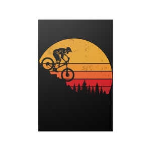 Mountain Bike Wall Poster Mountain Bike Vintage MTB Downhill Biking Cycling Biker Wall Art Print Poster Home Decor