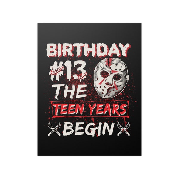 13th Birthday Poster - Etsy
