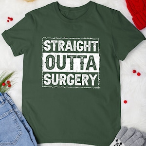 Surgery Recovery Tshirt Vintage Straight Outta Surgery Get Well Soon Patient Recovery T-Shirt For Men Women