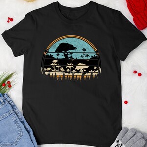 Retro Forest Wildlife Trees Nature Outdoor Hiking Camping Lovers T-Shirt For Men Women