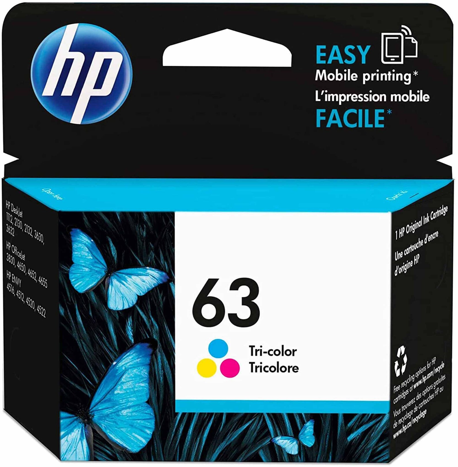 Hp 63 Ink Cartridge Tricolor Works HP ENVY 4500 Series HP Etsy