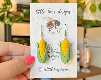 corn earrings | corn song earrings | corn polymer clay earring