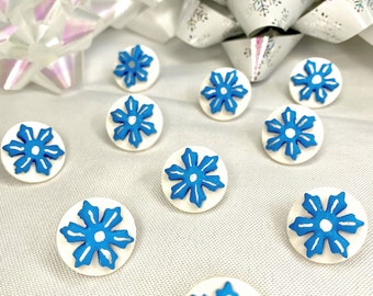 winter wonderland snowflake polymer clay earrings - studs