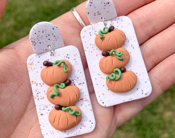 pumpkin pals / fall pumpkin  polymer clay earrings