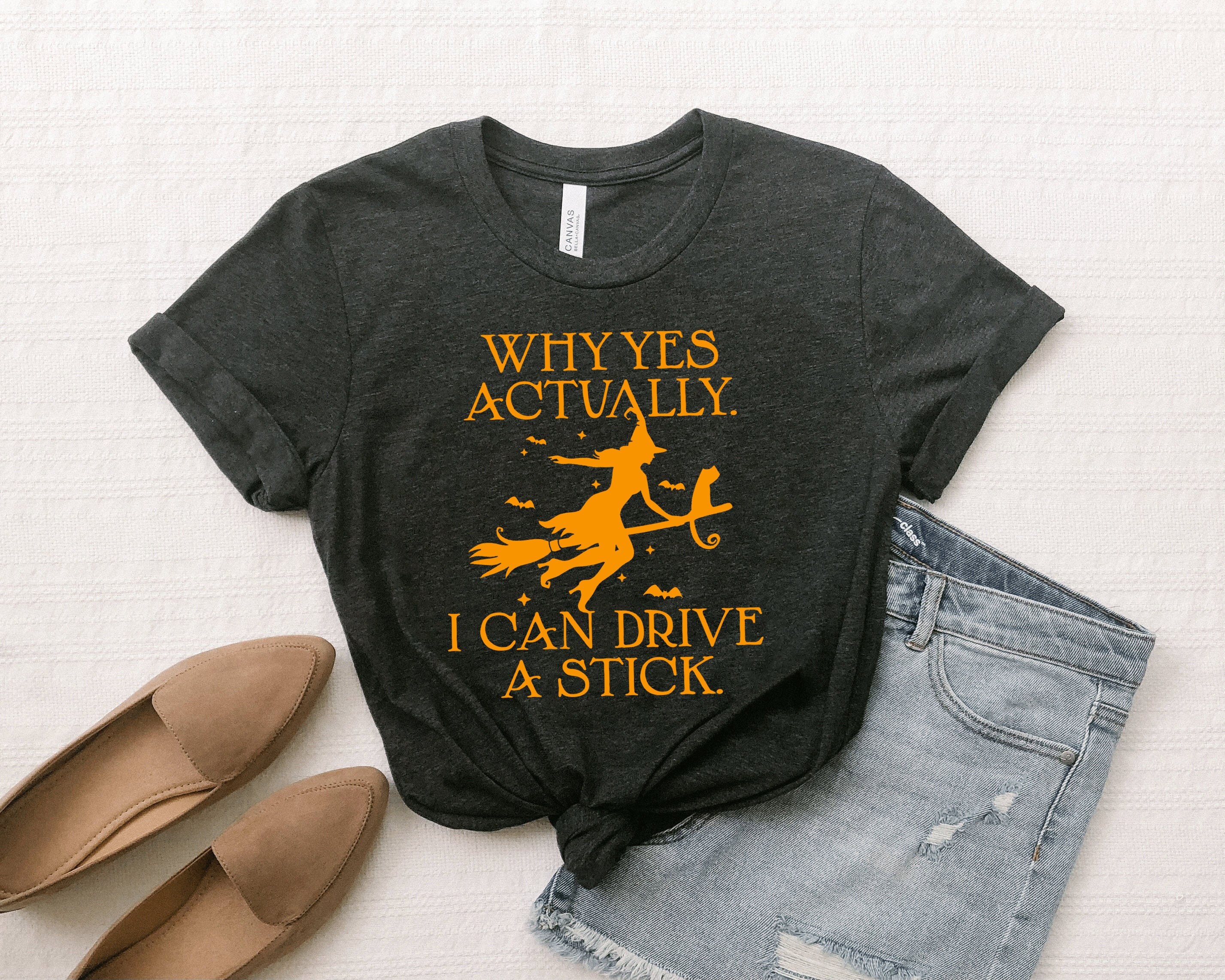 Yes I Can Drive A Stick Shirt, Funny Halloween Shirt, Halloween Shirt…