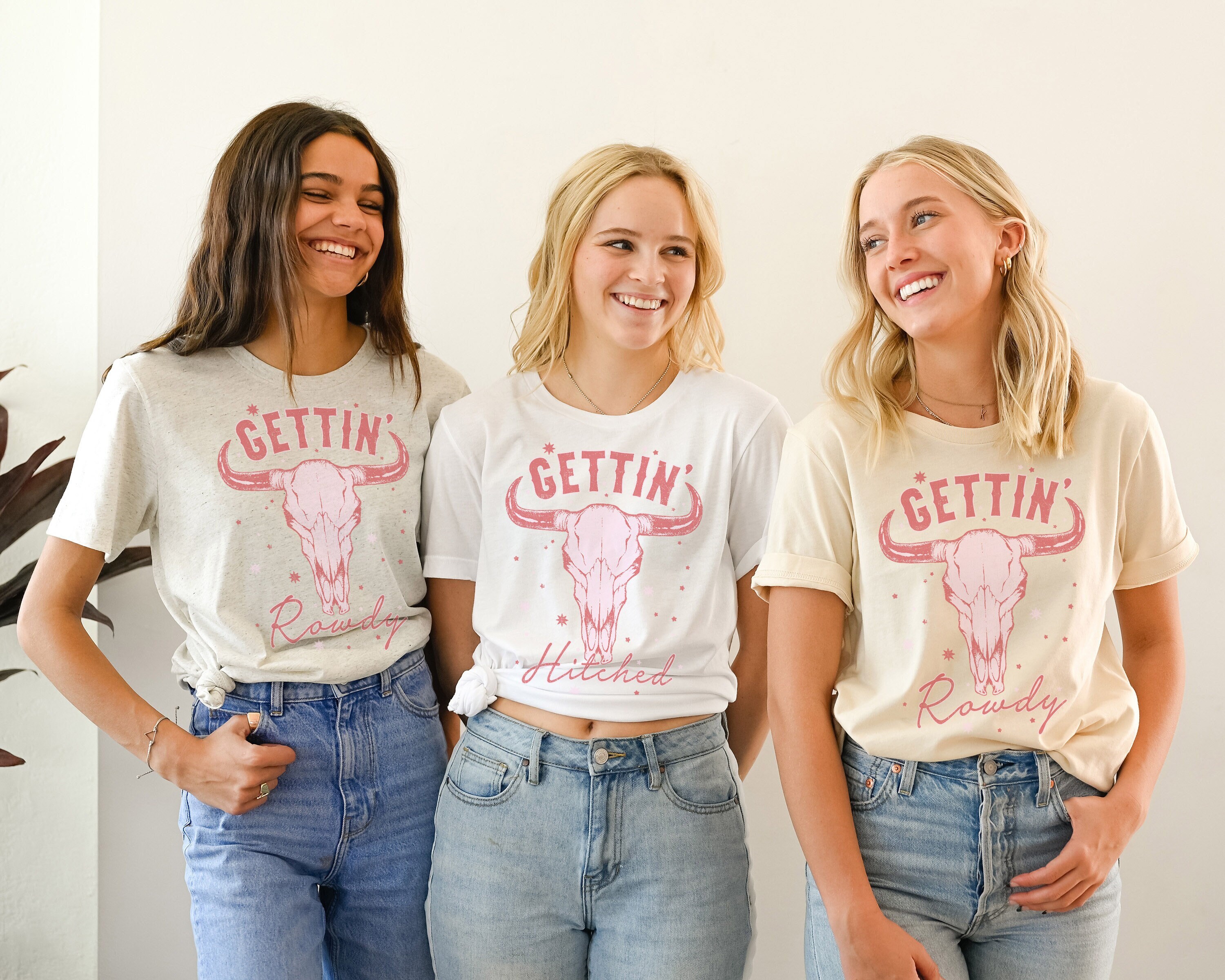 Cow Skull Tshirt, Getting Hitched Shirt, Getting Rowdy, Bachelorette Party Shirt, Bride Shirt, Bachelorette Shirts, Bridal Wedding Party Epicstees
