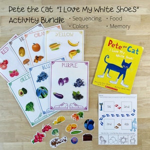 Pete the Cat I Love My White Shoes - Digital Download - preschool learning bundle, preschool colors, preschool activities, pre-k homeschool