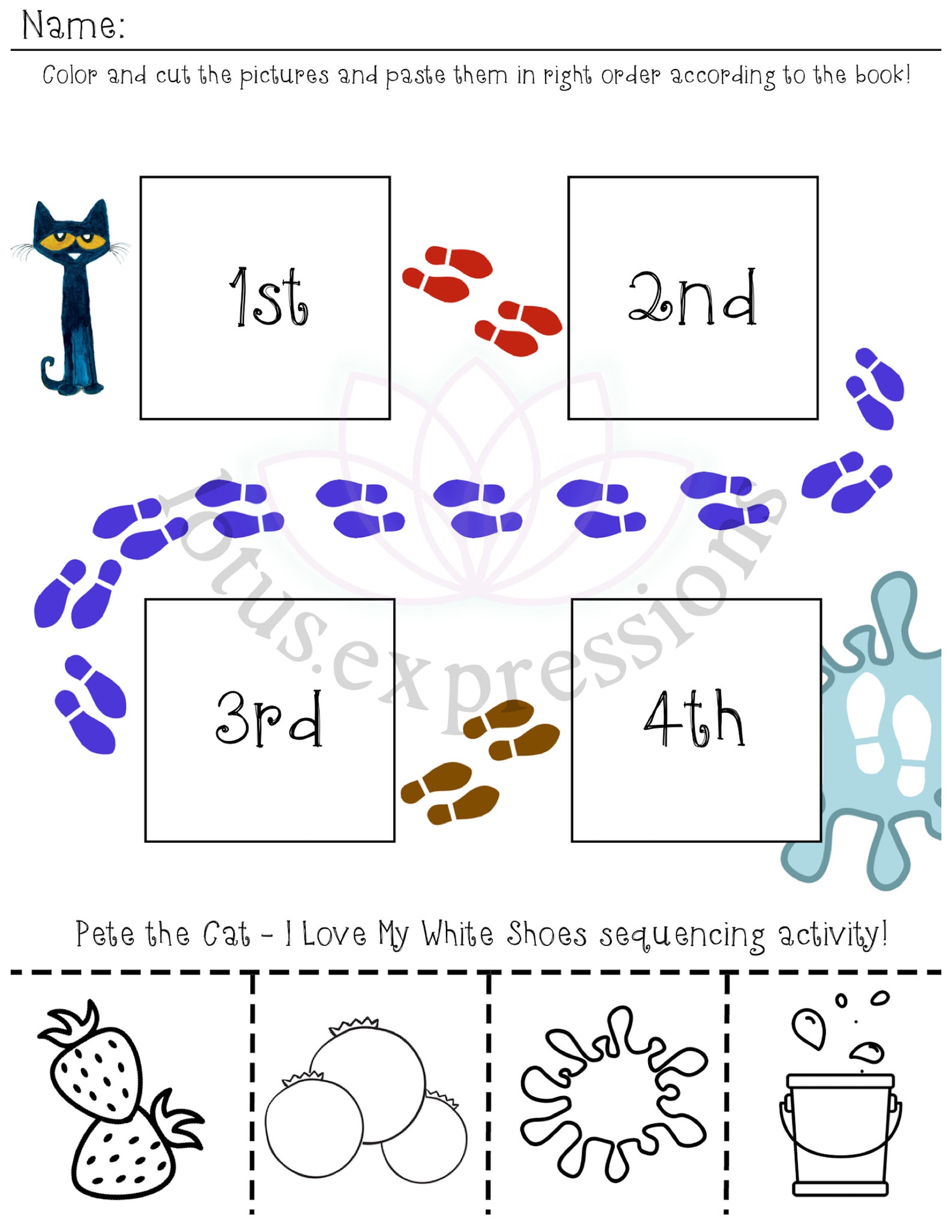 Pete The Cat White Shoes Printables