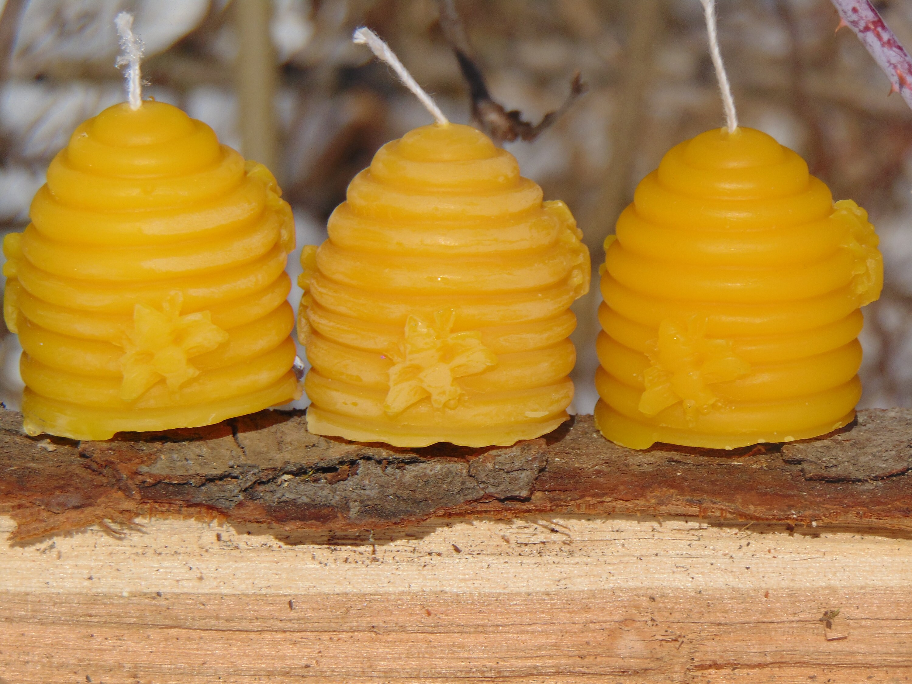 100 Beeswax Candles Beehive Skep Mold Etsy