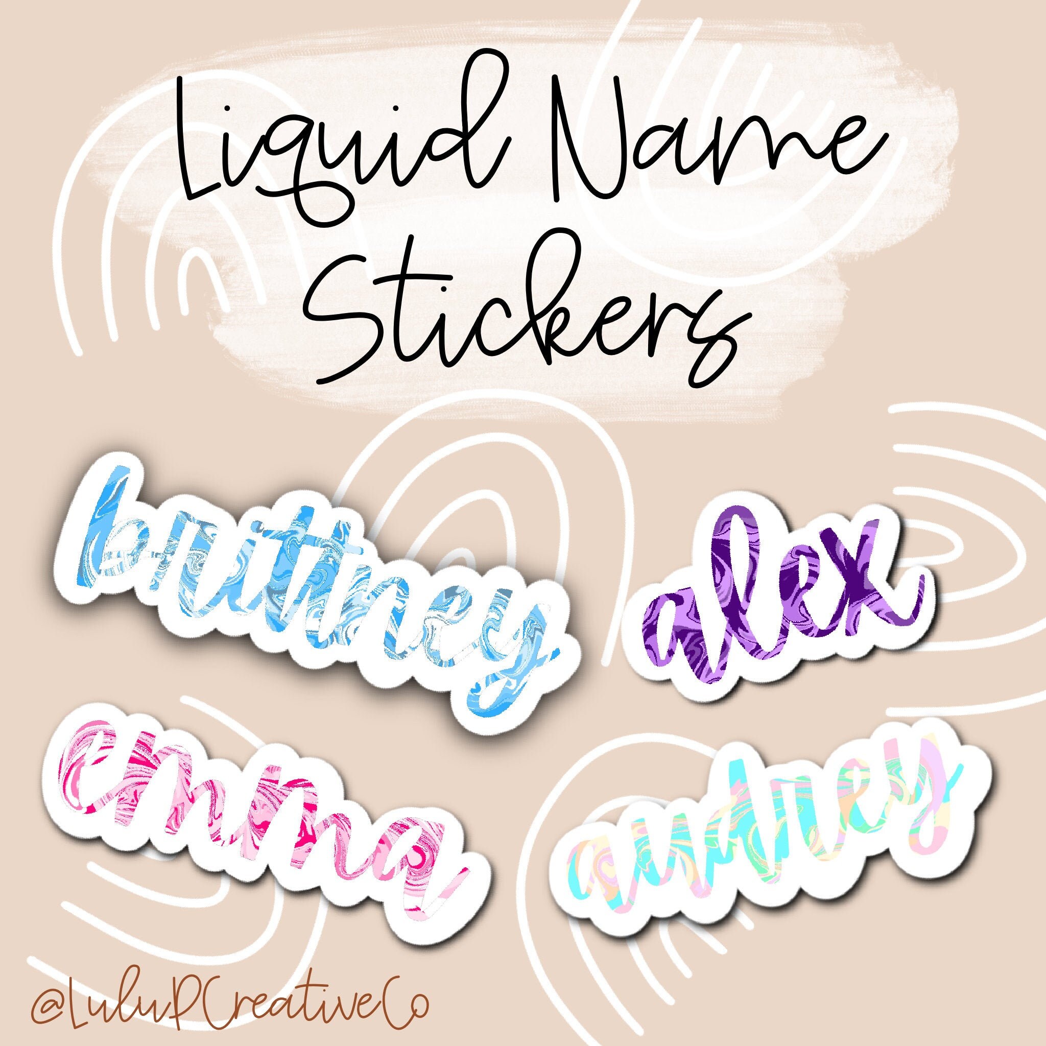 Personalized Liquid Color Stickers Laptop Sticker Etsy