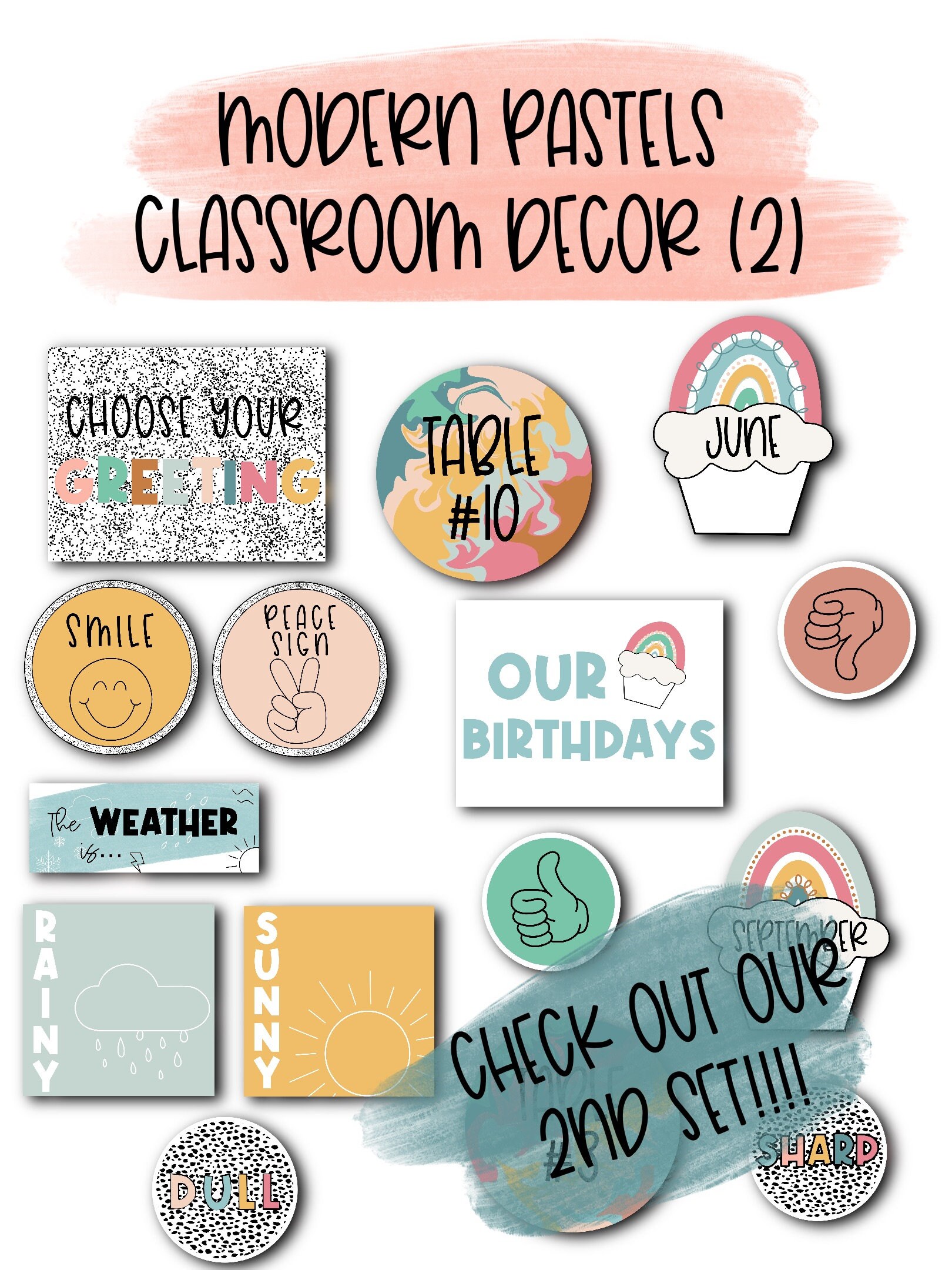 Modern Pastels Classroom Decor Calendar Chart Classroom Etsy