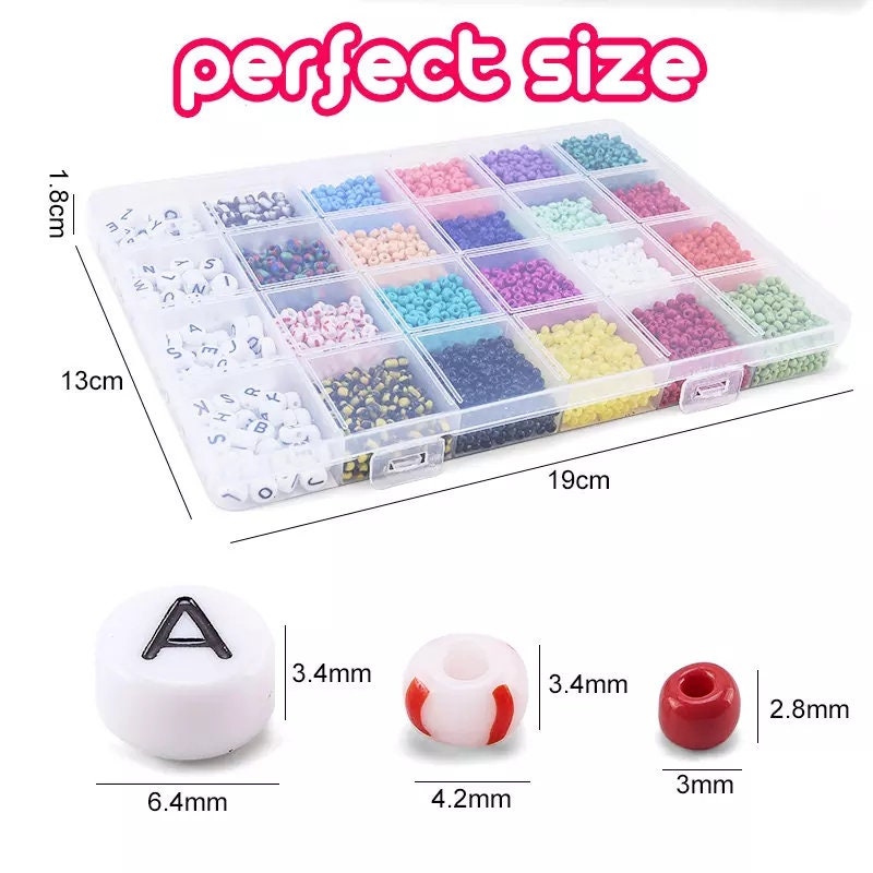 8160PCS Glass Seed Beads Kit Alphabet Letter Beads Craft Kit - Etsy