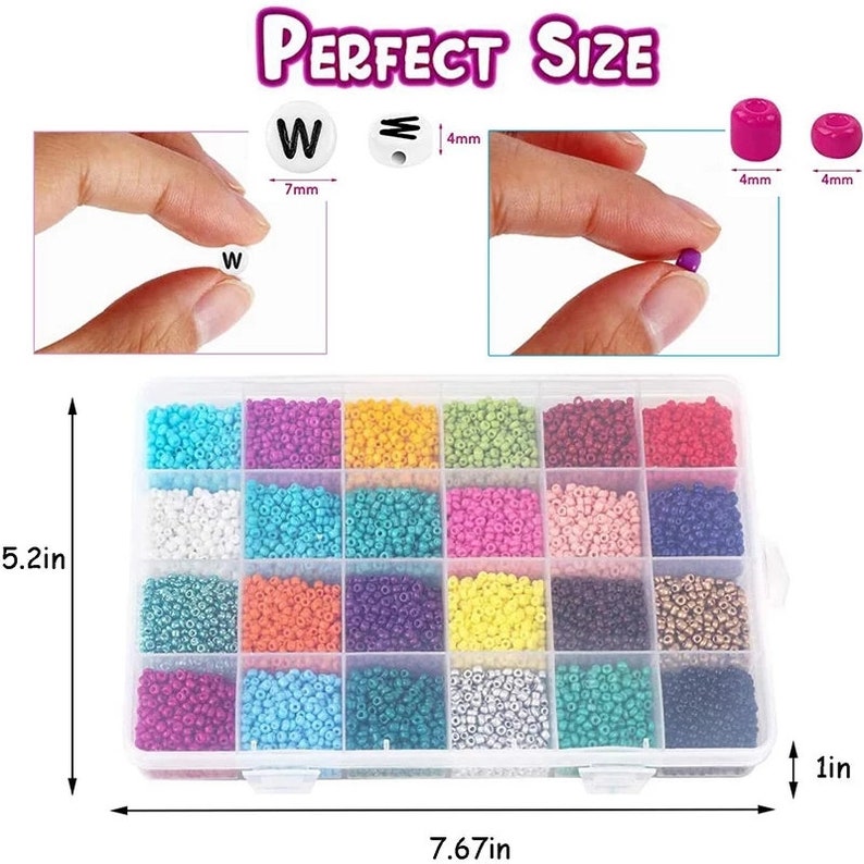 6000pcs 4mm Glass Seed Small Pony Beads Kit 1200pcs Letter Etsy