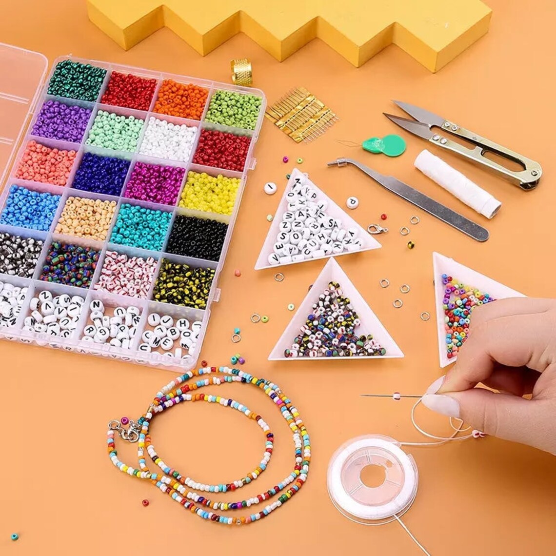 8160PCS Glass Seed Beads Kit Alphabet Letter Beads Craft Kit Etsy