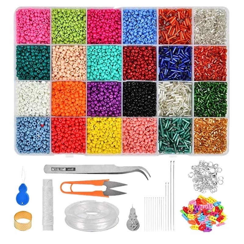 14126pcs New DIY Bead Kit Mixed Color Glass Bead DIY Bracelet Etsy