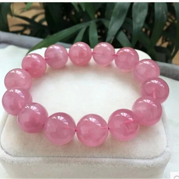 Pink Quartz Bracelet Etsy