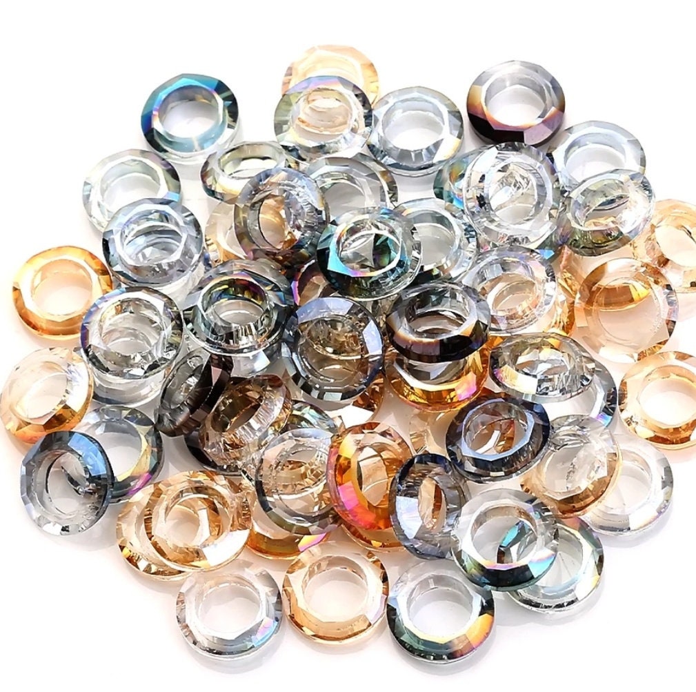 Large Hole Bead Spacer 100pcs 6/8/10/14mm Big Hole Crystal Etsy