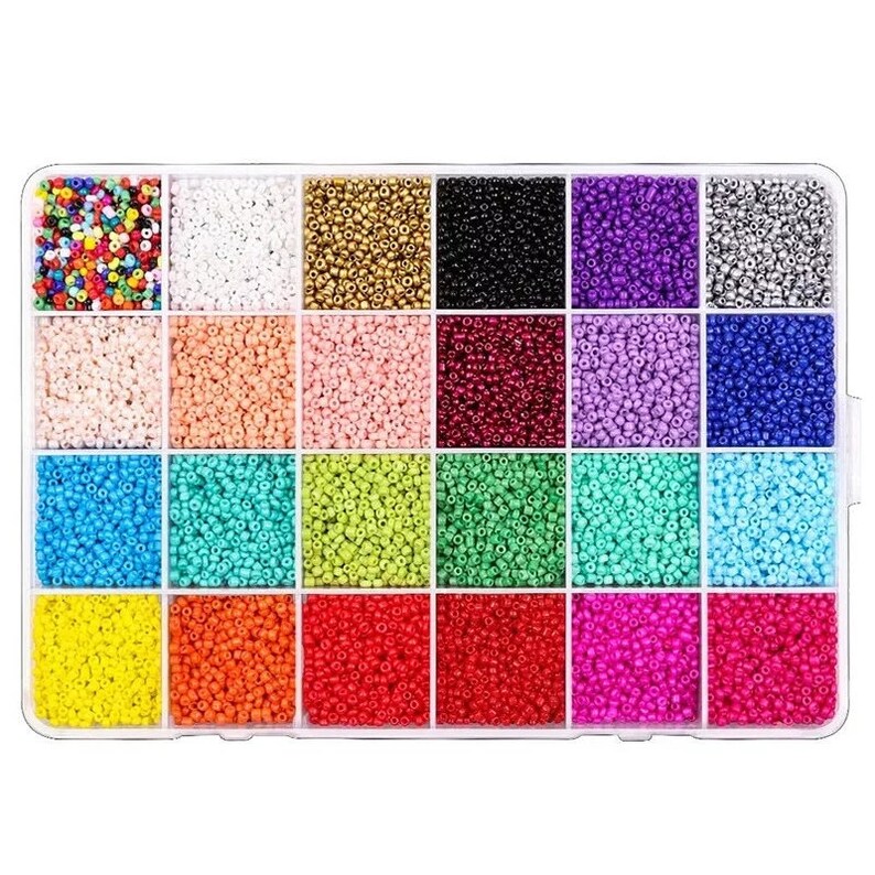 Multicolor Beaded Glass Beads in Bulk Color Beaded Supplies with Crystal Cord for Jewelry Bracelet Making and Beading craft supplies tool