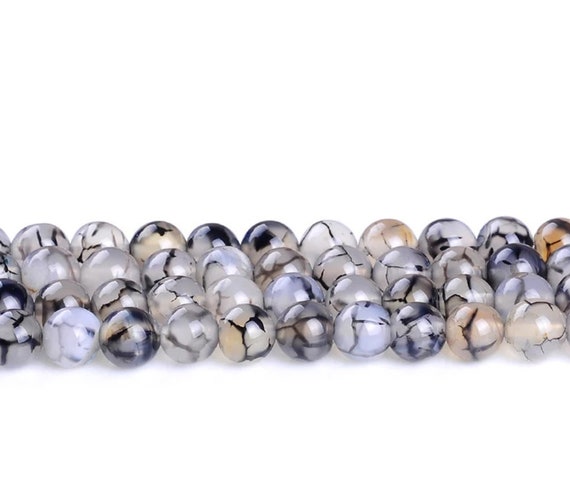 15'' DIY  Veins Agate Dragon Spacer Gemstone Loose Beads 4/6/8/10/12mm Strand 
