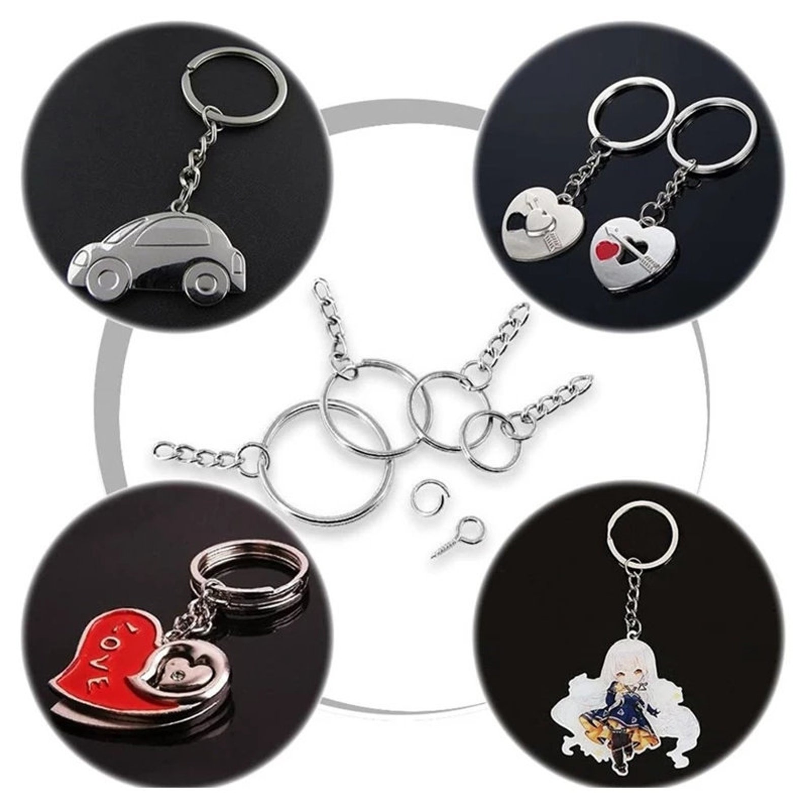 Key Chain Rings 300pcs Key Rings Bulk With Jump Rings and Etsy
