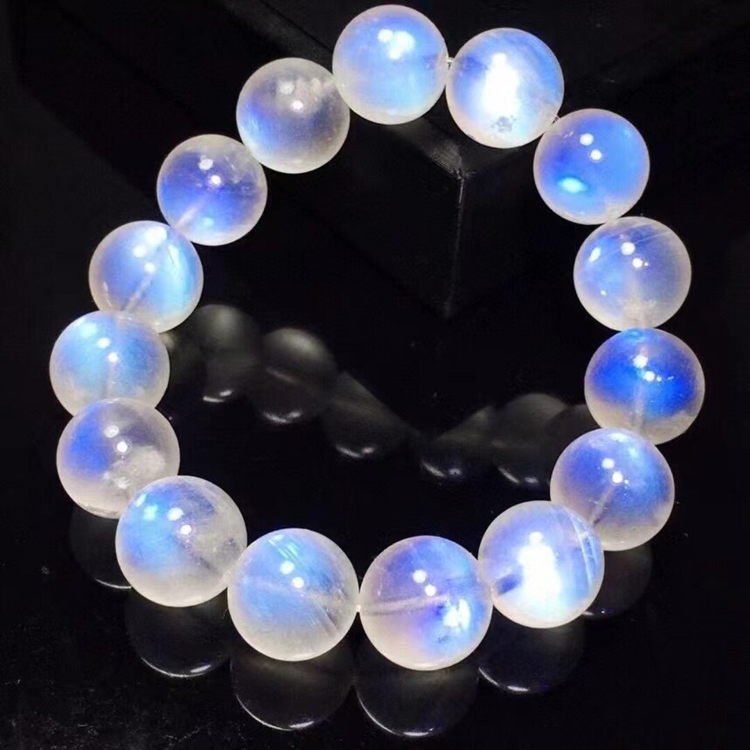 Natural Blue Moonstone Bracelet for Women and Men Clear Etsy