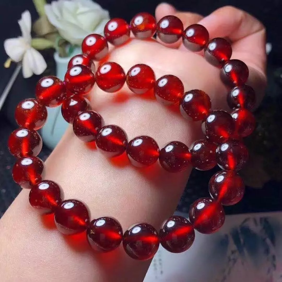 Natural Orange Red Garnet Bracelets Garnet Jewelry Gemstone - Etsy
