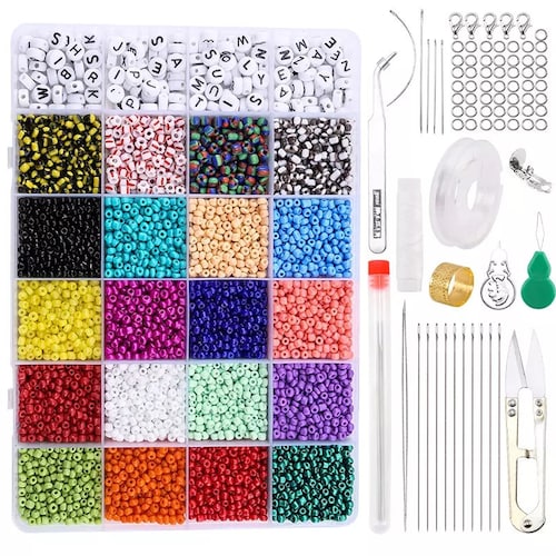 8160PCS Glass Seed Beads Kit Alphabet Letter Beads Craft Kit Etsy