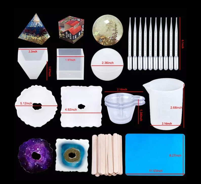 Epoxy Resin Molds Set Silicone Molds for Epoxy Resin Kit Etsy