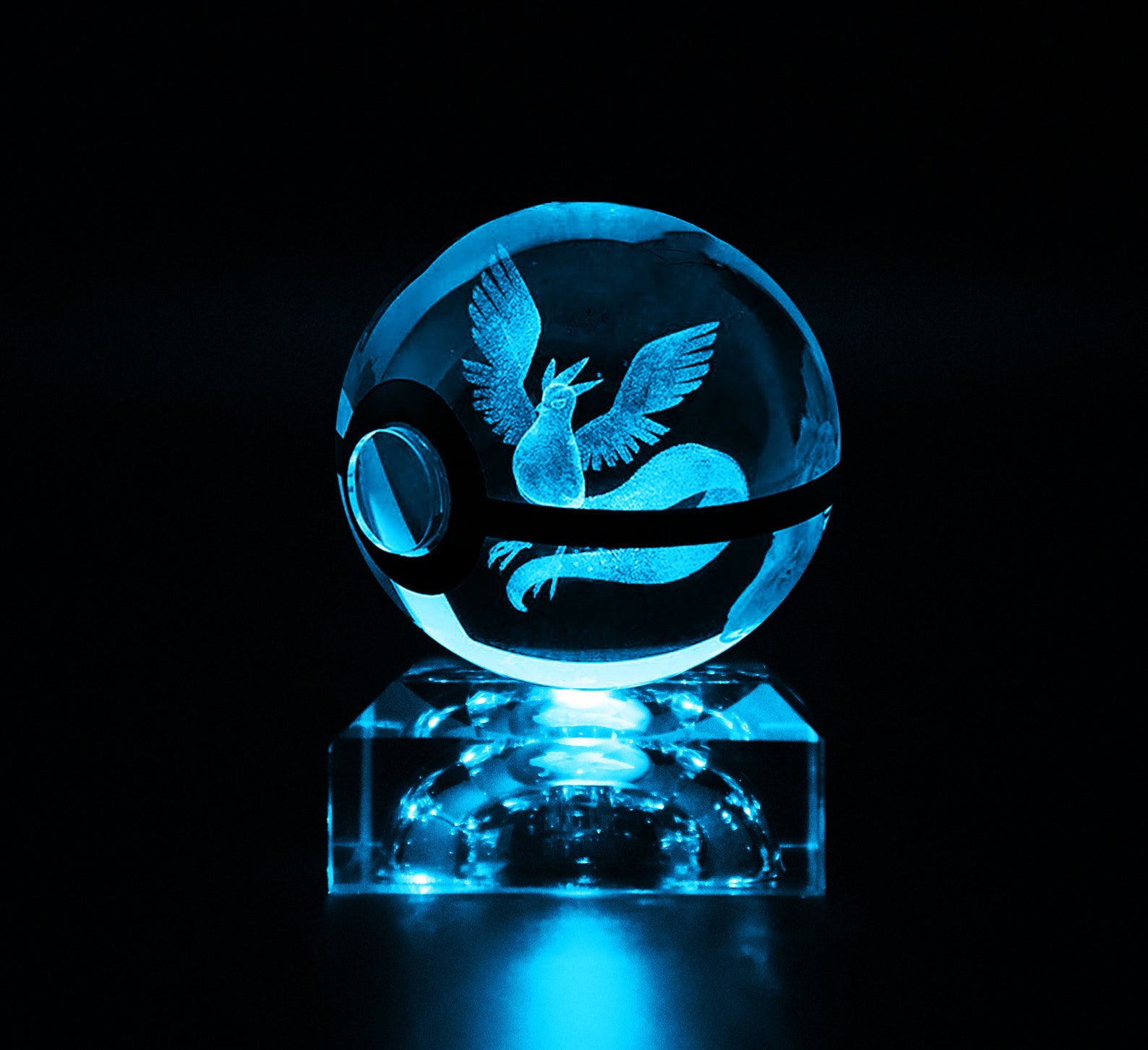 Articuno Crystal Pokeball 3D LED 50MM Laser Engraved Night Etsy
