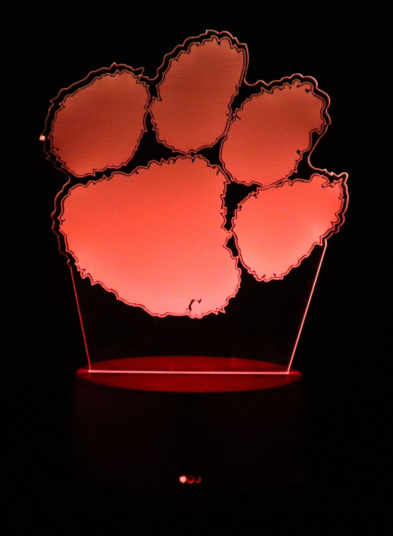 Clemson Tigers NCAA Football Acrylic LED Team Lamp 16 Color Etsy