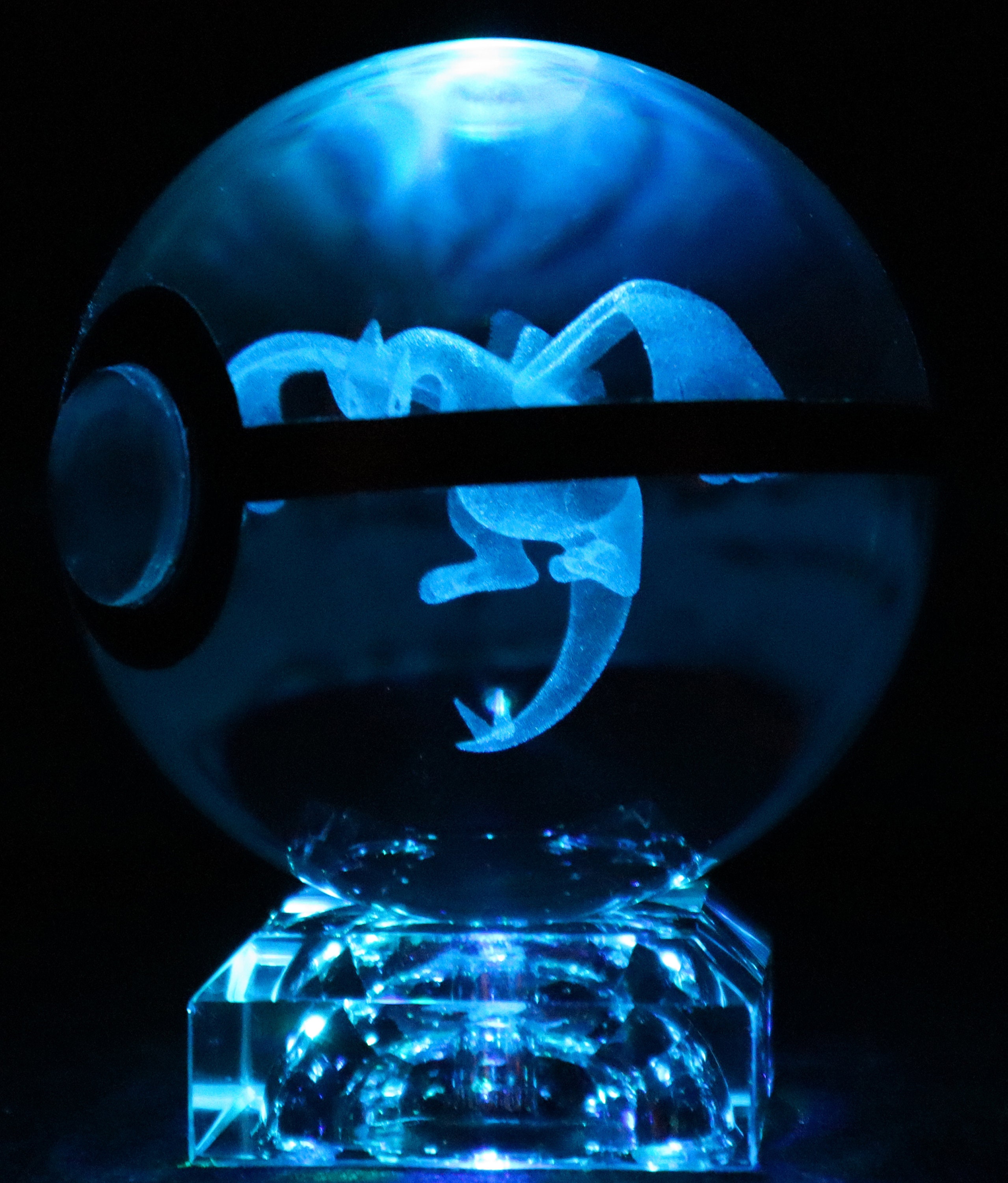 Lugia Large Crystal Pokeball 3D Laser Engraving & Crystal LED Etsy