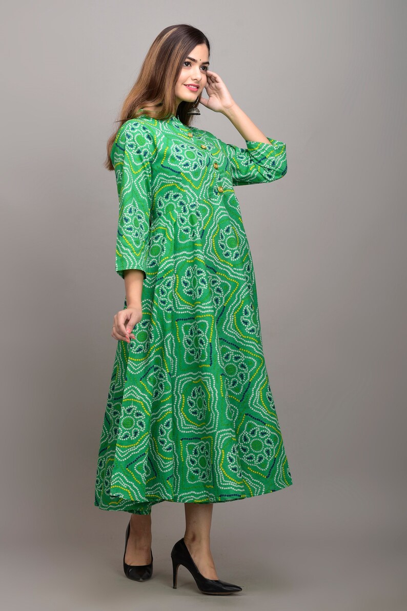 Indian Floral Bollywood Designer Long Gown Anarkali Printed Cotton Women Party Wear Boho Dress Ethnic Top Tunic Gift For Women Clothing Dresses