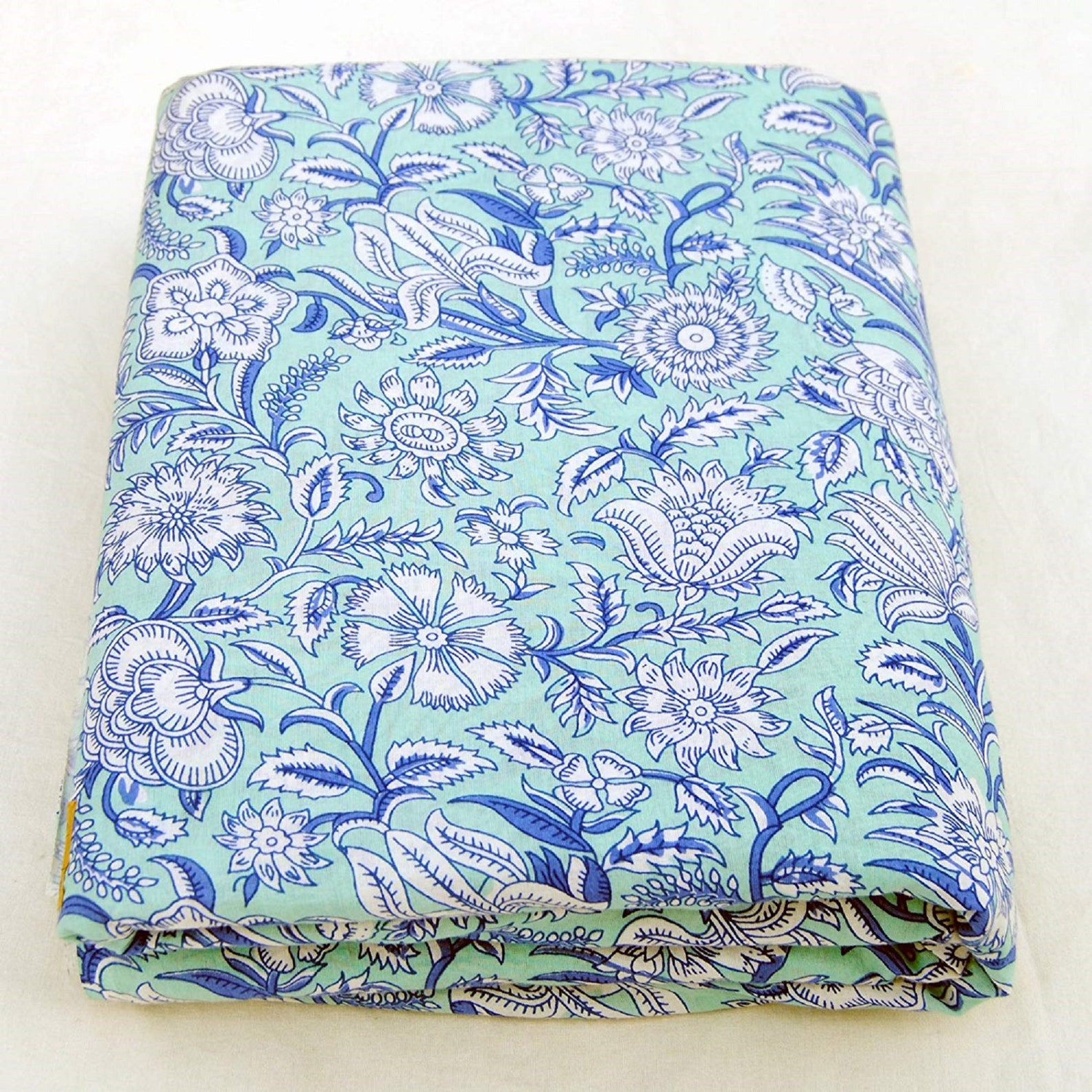 Hand Block Print Cotton Fabric Natural Dyed Handmade Floral Etsy