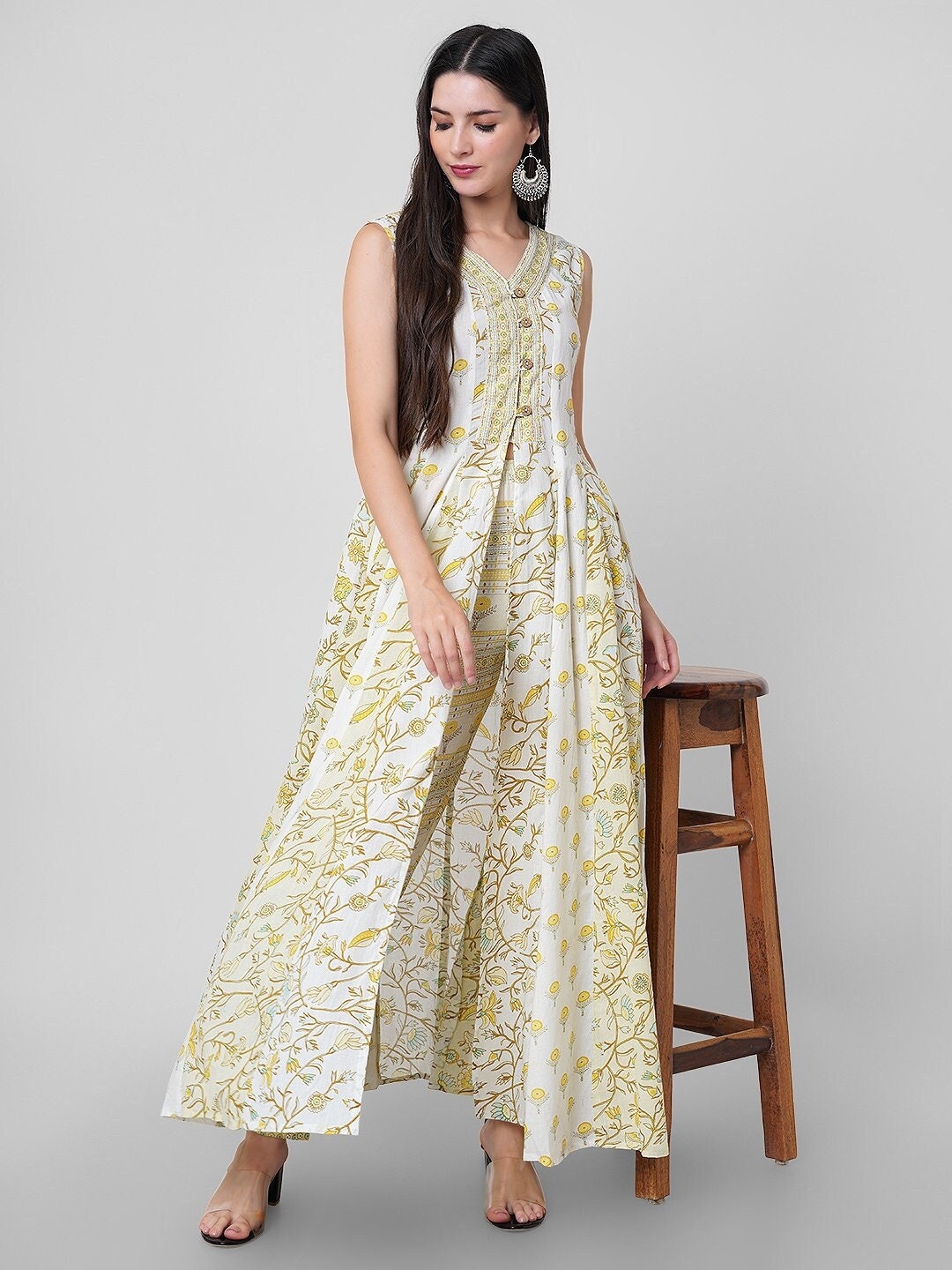 Layard Print Indian Bollywood Handmade Designer 100% Cotton Layard Block Print Kurti ...