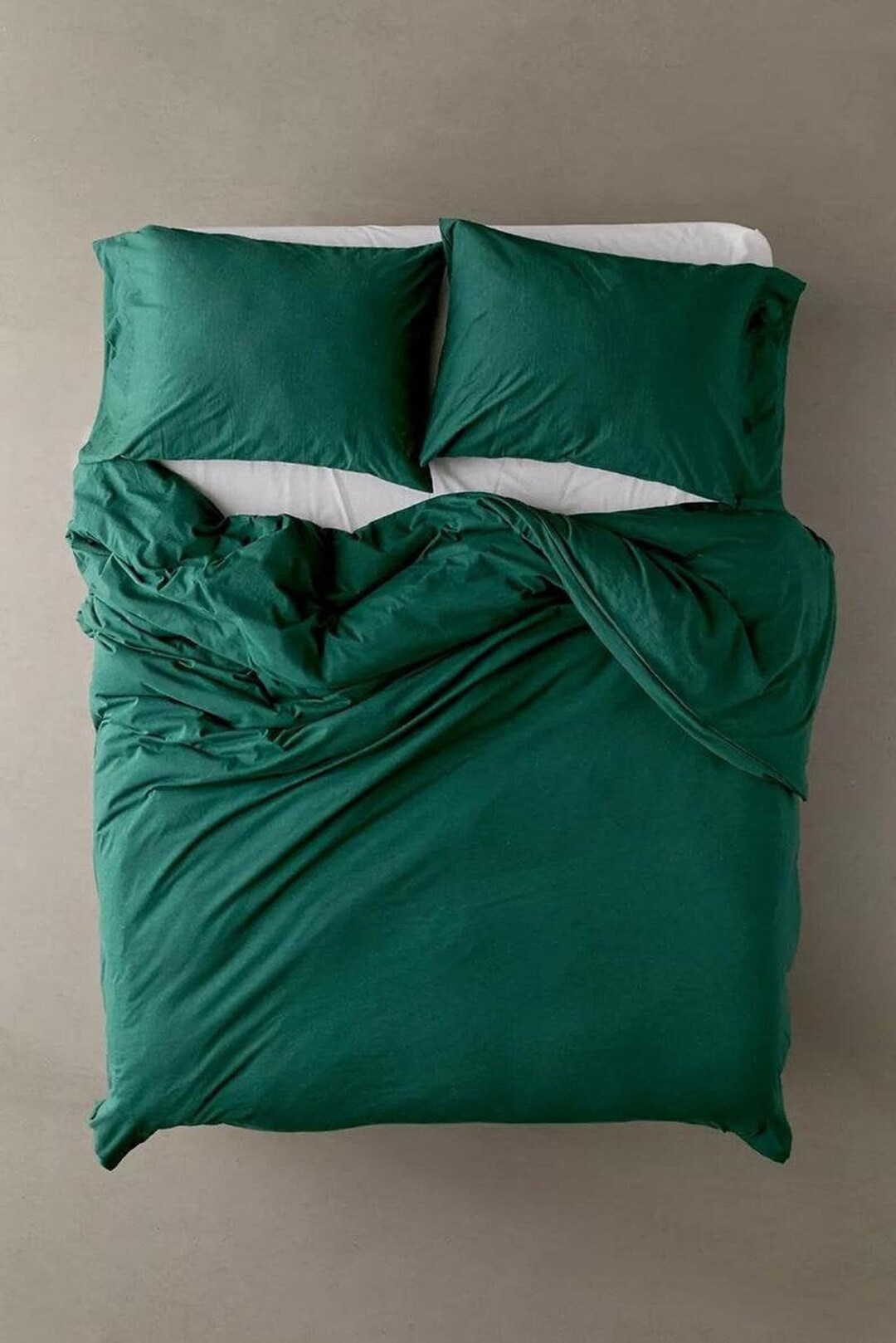 Emerald Green Color Cotton Duvet Cover / Washed Cotton Duvet Etsy