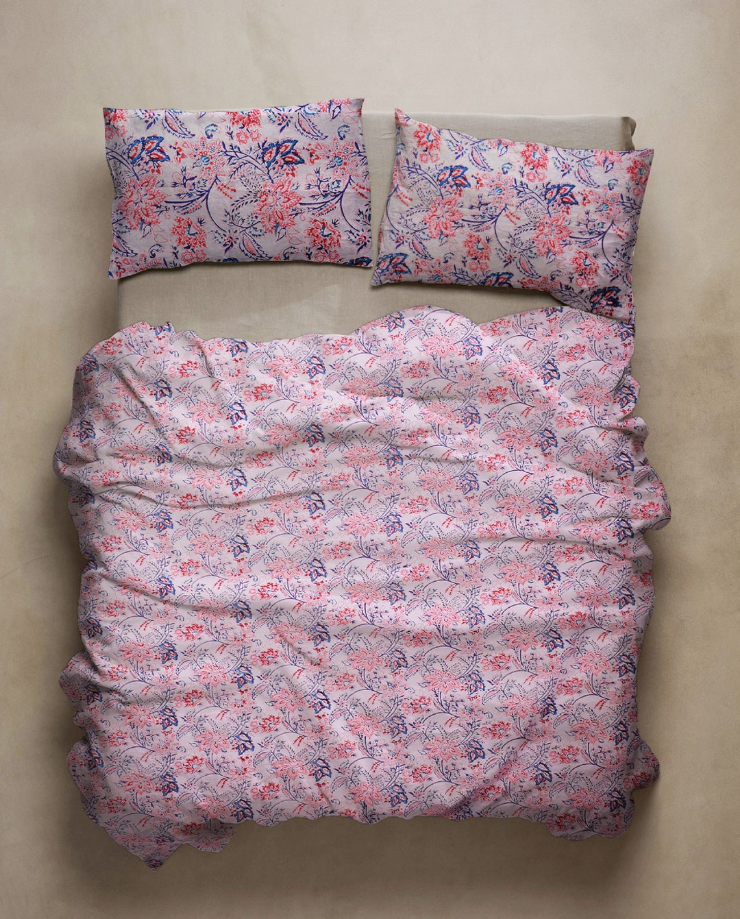 Block Print Duvet Cover Queen King Boho Bedding Reversible Etsy