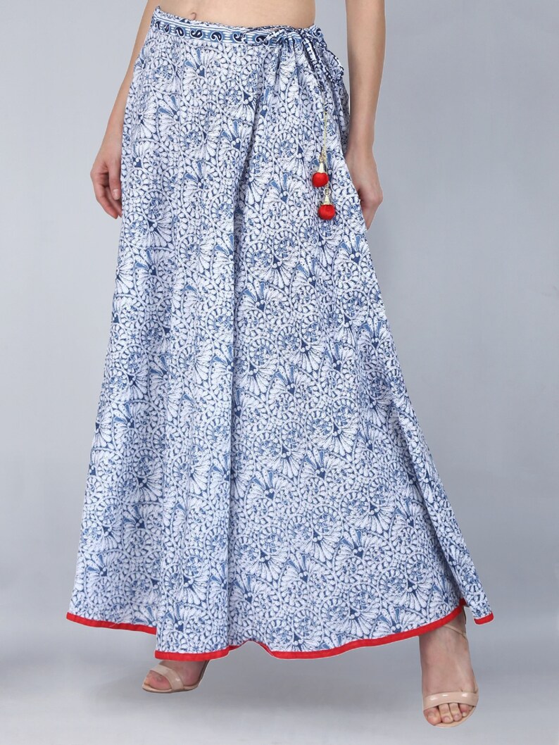 Indian Handmade Flower Printed 100/% Cotton Warp Skirt Gypsy Boho Vintage Warp Skirt Red Indian Lahenga Skirt