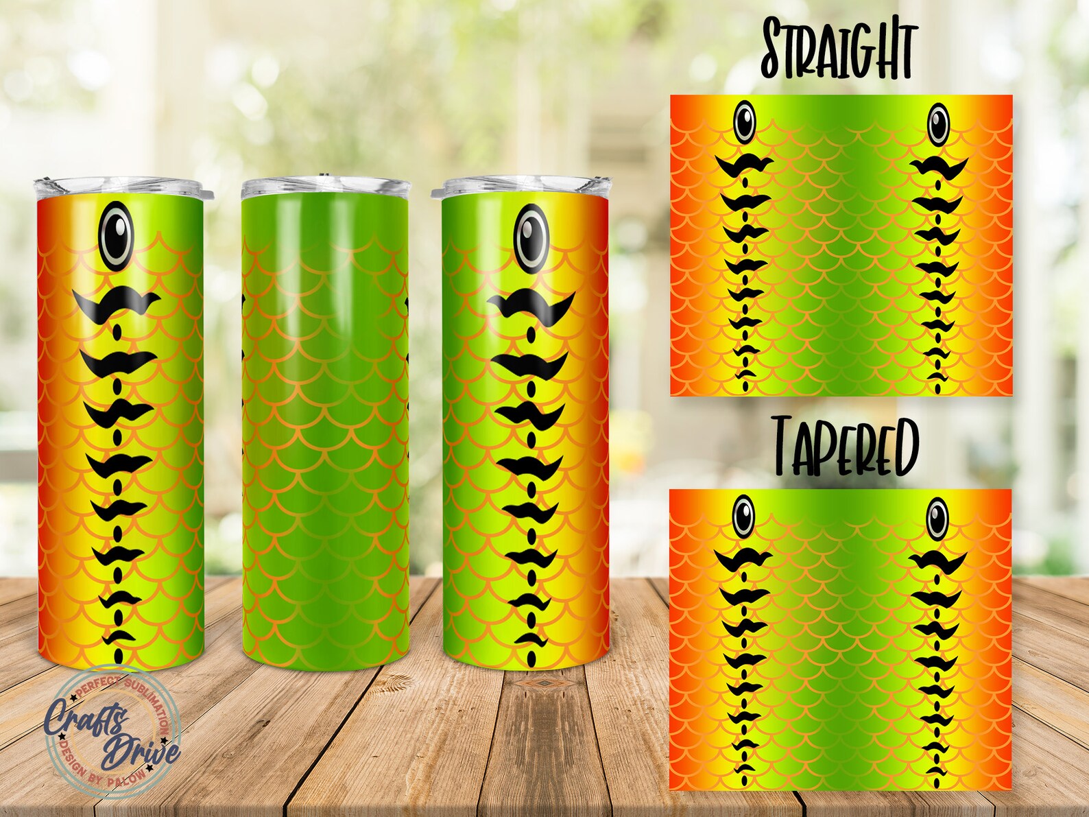 Fishing Lure Full Color Tumbler 20oz Skinny Seamless Tapered Etsy UK