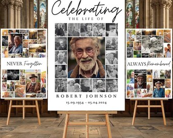 Celebration of Life Funeral, Funeral Program template, Funeral Welcome Sign Template, In Loving Memory, Memorial Poster