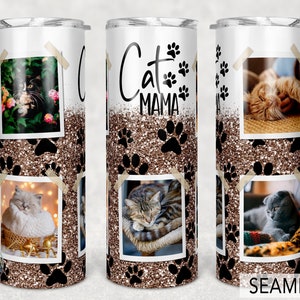 Photo, Fur Mama Tumbler, Cat Mama Png Sublimation 20oz Seamless Skinny