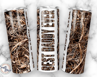 Camouflage Best Daddy Ever Tumbler, Camo Photo Frame, Father Day Gift, 20oz Skinny Sublimation.