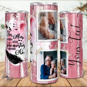 Gobelet commémoratif, Tus Alas estaban listas pero nuestros corazones, cadeau commémoratif espagnol, cadeau commémoratif pour maman, sublimation maigre 20 oz.