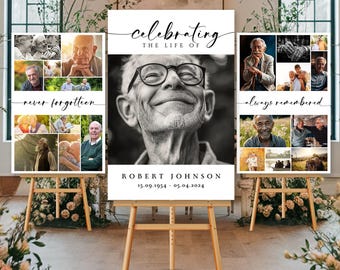 Celebration of Life Funeral, Funeral Program template, Funeral Welcome Sign Template, In Loving Memory, Memorial Poster