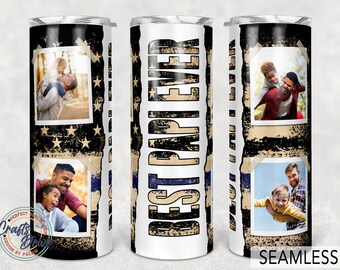 Best Papi Ever Tumbler, Photo Frame, Father Day Gift, 20oz Skinny Sublimation.