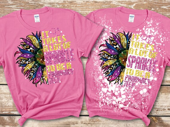 It Takes A Lot Of Sparkle To Be A pharmacy tech Leopard colorful Sunflower Design sublimation PNG File Download stethoscope INSTANT DOWNLOAD