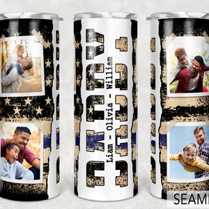 Best Daddy Ever Tumbler, Photo Frame, Father Day Gift, 20oz Skinny Sublimation.